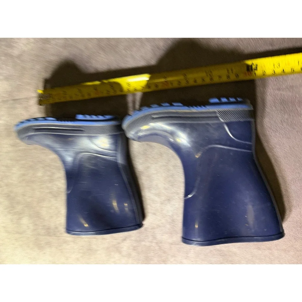 Navy Blue Toddler Rubber Rain Boots Waterproof Mid Calf Size 5-6